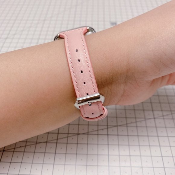 NEW[BAND] Slim PINK Strap Leather For Apple Watch - Picture 3 of 4